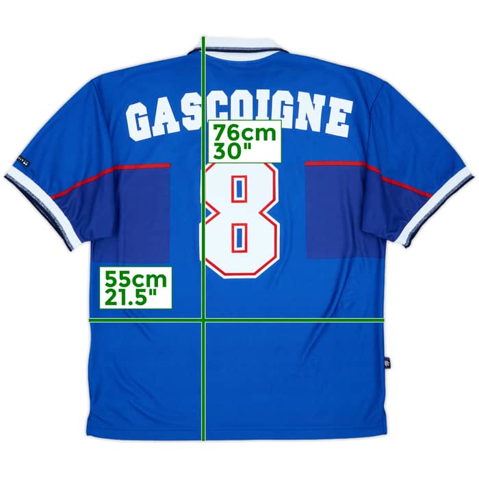 1997-99 Rangers Home Shirt Gascoigne #8 - 9/10 - (L)