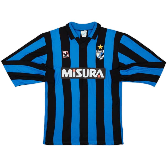 1988-89 Inter Milan Home L/S Shirt - 9/10 - (L)