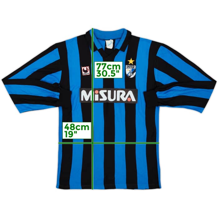 1988-89 Inter Milan Home L/S Shirt - 9/10 - (L)