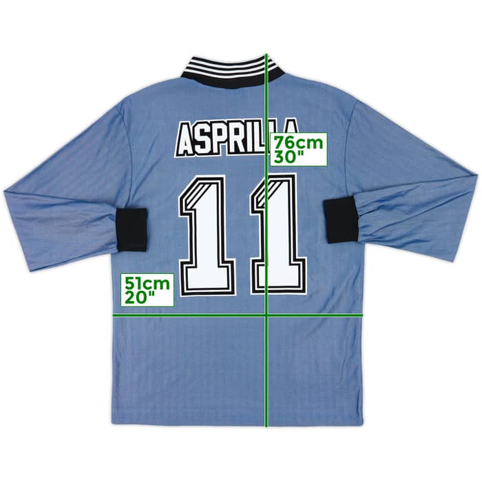 1996-97 Newcastle Away L/S Shirt Asprilla #11 - 8/10 - (M)