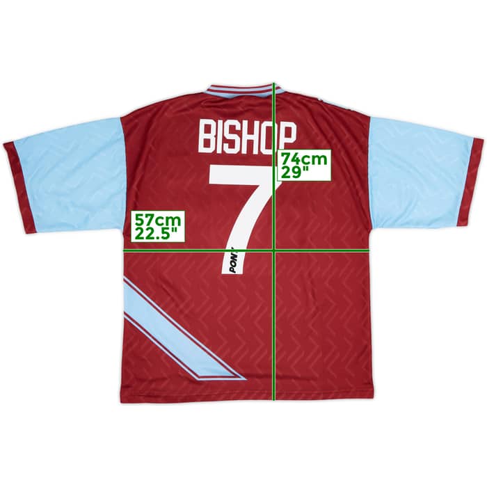 1993-95 West Ham Home Shirt Bishop #7 - 7/10 - (L)