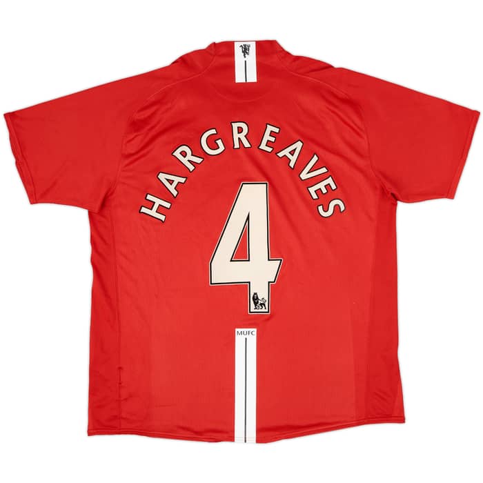 2007-09 Manchester United Home Shirt Hargreaves #4 - 6/10 - (XL)