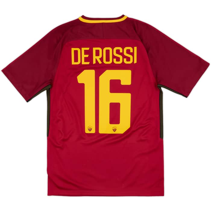 2017-18 Roma Home Shirt De Rossi #16 - 7/10 - (S)