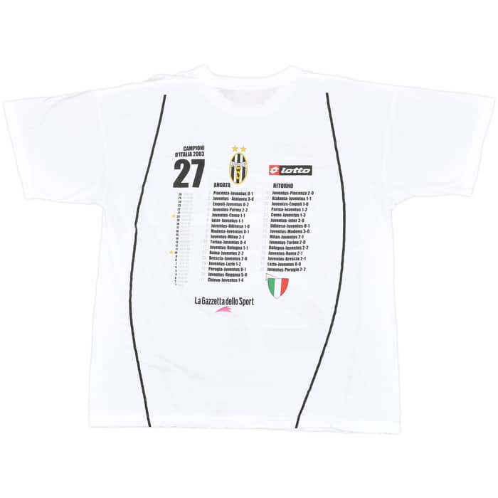 2002-03 Juventus Lotto '27 Campioni D'Italia' Cotton Tee - 8/10 - (XL)