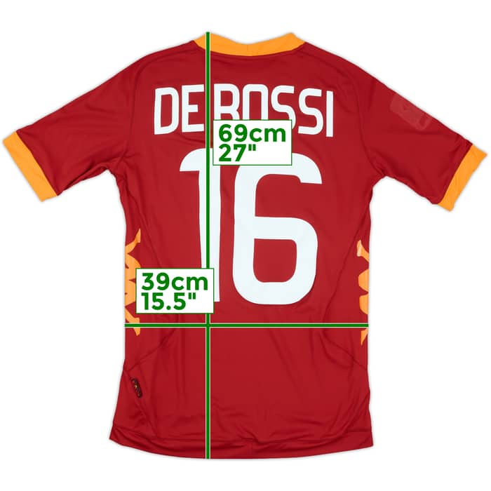 2009-10 Roma Home Shirt De Rossi #16 - 6/10 - (XS)