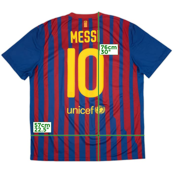 2011-12 Barcelona Authentic Home Shirt Messi #10 - 7/10 - (L)