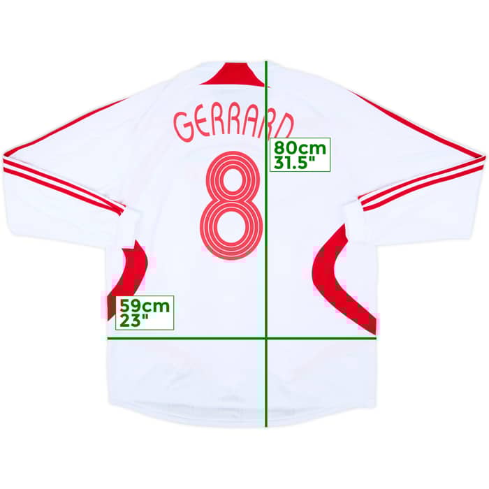 2007-08 Liverpool Away L/S Shirt Gerrard #8 - 8/10 - (XL)