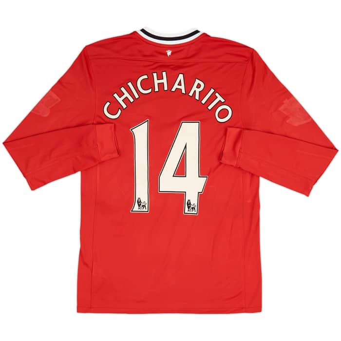 2011-12 Manchester United Home L/S Shirt Chicharito #14 - 5/10 - (M)