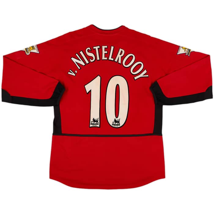 2002-04 Manchester United Home L/S Shirt v.Nistelrooy #10 - 8/10 - (M)