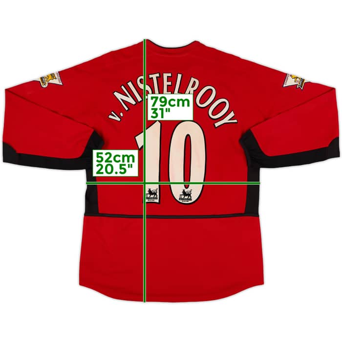2002-04 Manchester United Home L/S Shirt v.Nistelrooy #10 - 8/10 - (M)