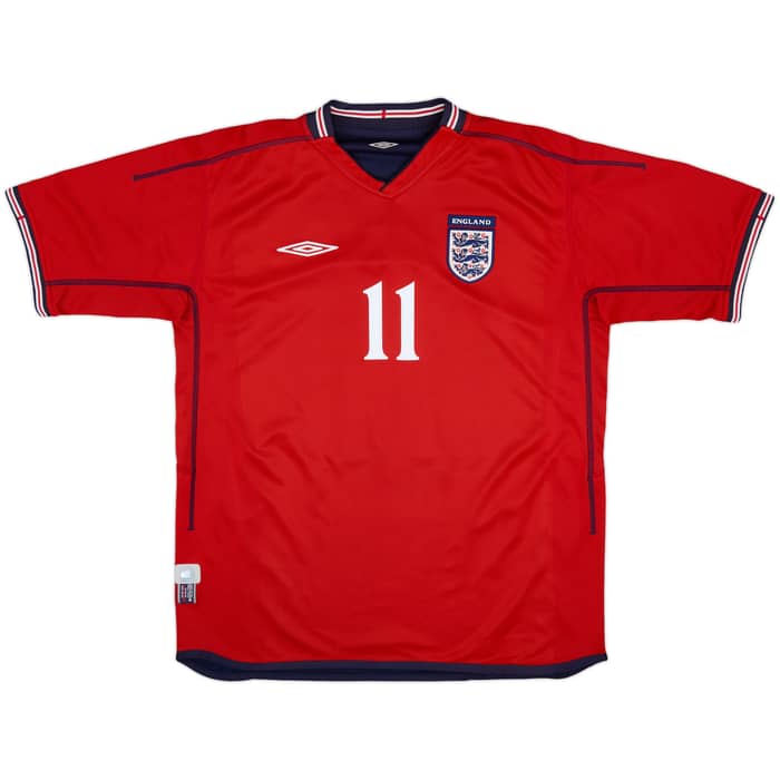 2002-04 England Away Shirt Heskey #11 - 9/10 - (L)