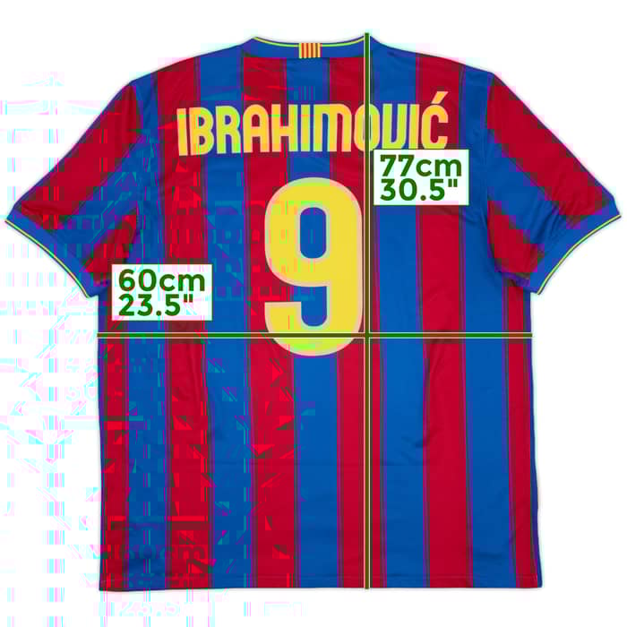 2009-10 Barcelona Home Shirt Ibrahimovic #9 - 9/10 - (XL)