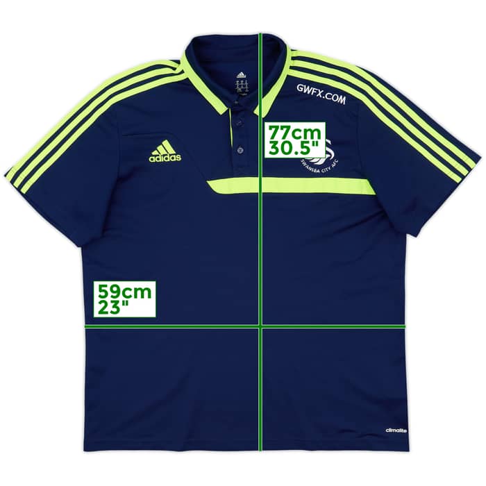 2013-14 Swansea adidas Polo Shirt - 9/10 - (XL)