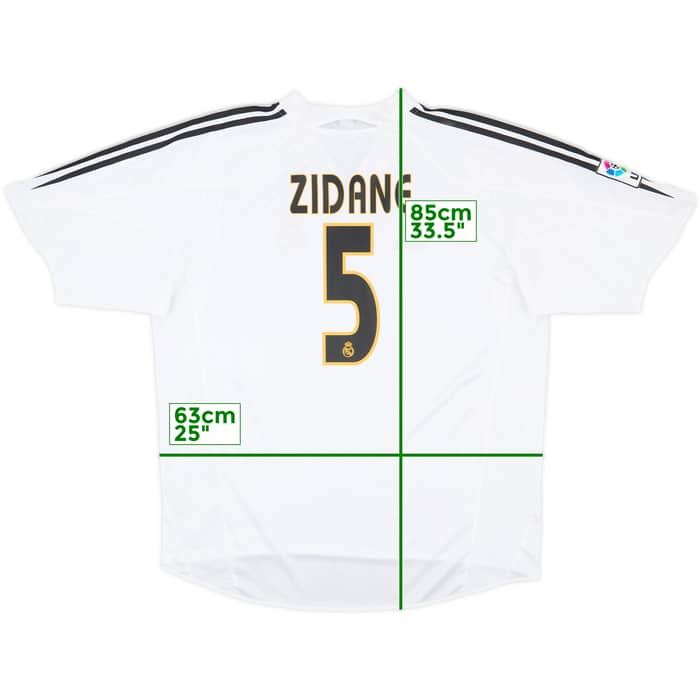 2004-05 Real Madrid Home Shirt Zidane #5 - 9/10 - (XXL)