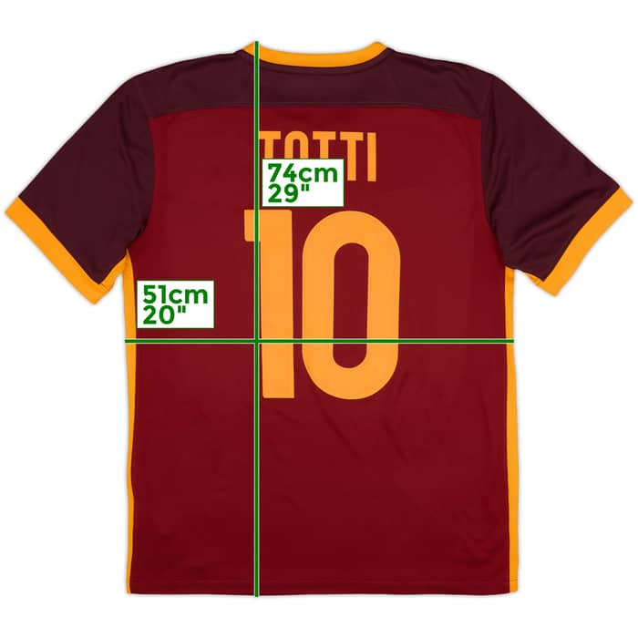2015-16 Roma Home Shirt Totti #10 - 10/10 - (M)