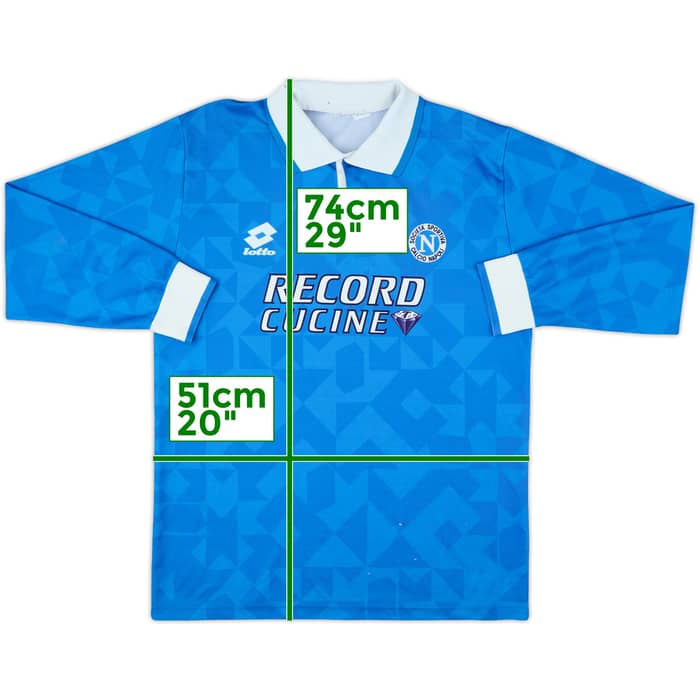 1994-96 Napoli Home L/S Shirt - 6/10 - (L)