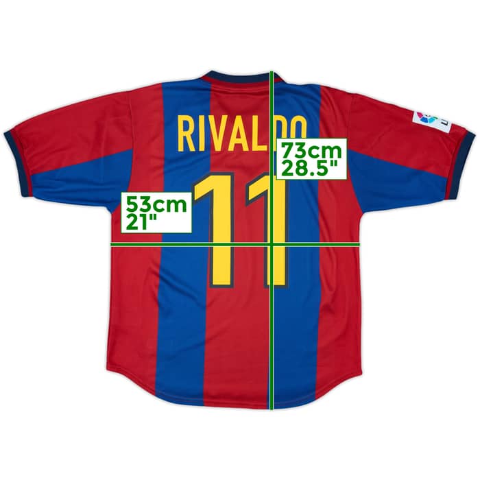 1998-00 Barcelona Home Shirt Rivaldo #11 - 8/10 - (M)