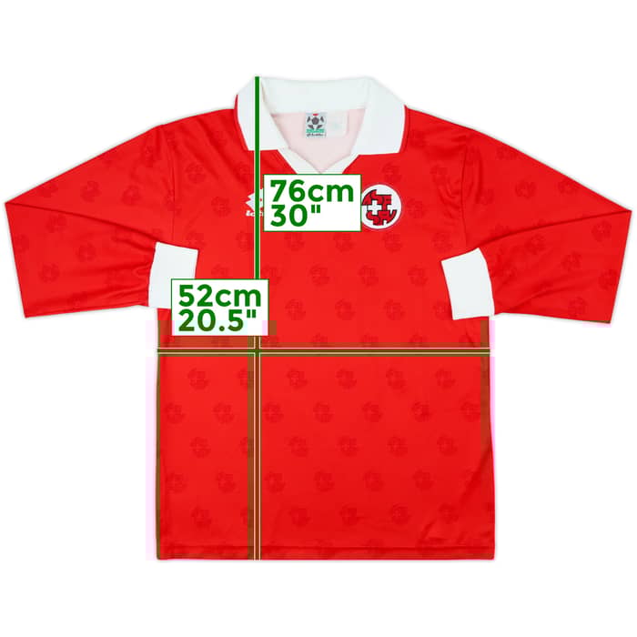 1994-96 Switzerland Home L/S Shirt - 9/10 - (L)