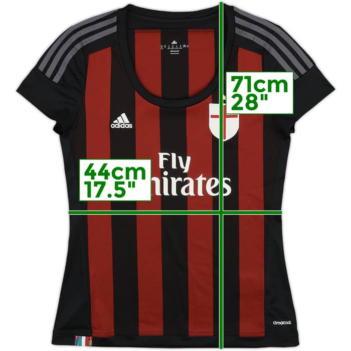 2015-16 AC Milan Home Shirt - 9/10 - (Women's M)