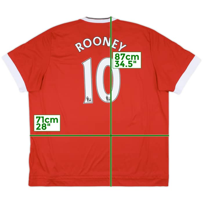 2015-16 Manchester United Home Shirt Rooney #10 - 7/10 - (3XL)