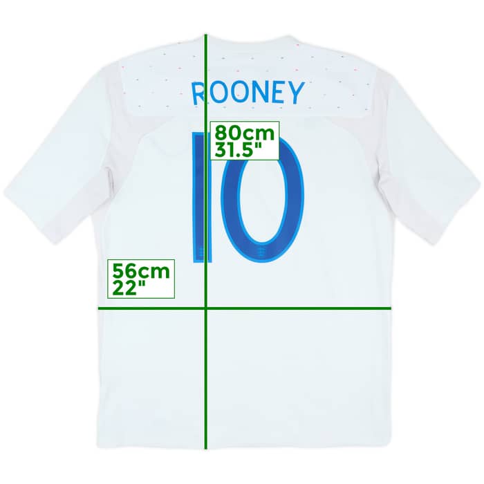 2010-11 England Home Shirt Rooney #10 - 7/10 - (XL)