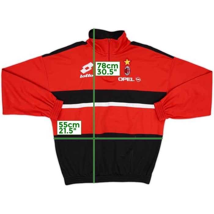1994-95 AC Milan Lotto 1/4 Zip Drill Top - 8/10 - (XL)