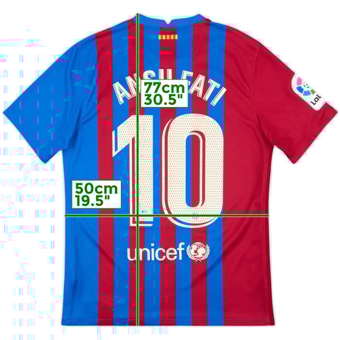 2021-22 Barcelona Home Shirt Ansu Fati #10 - 8/10 - (M)