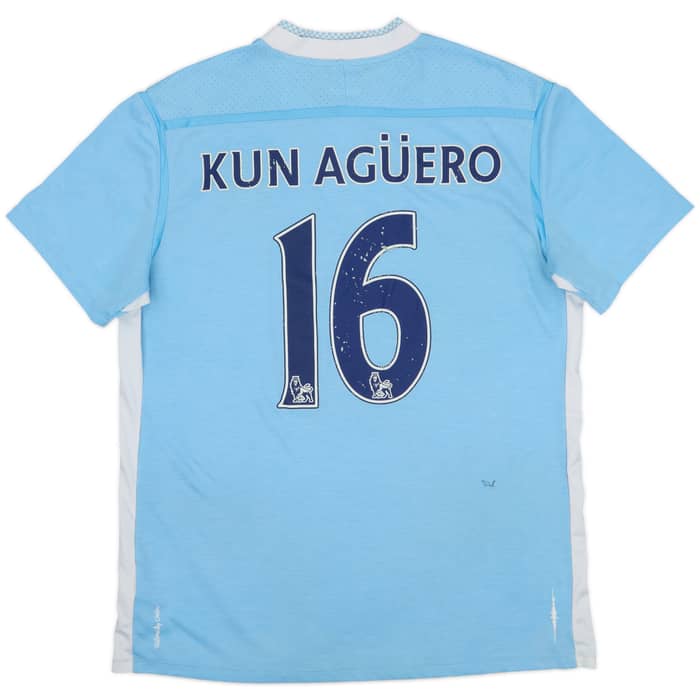 2011-12 Manchester City Home Shirt Kun Aguero #16 - 5/10 - (L)