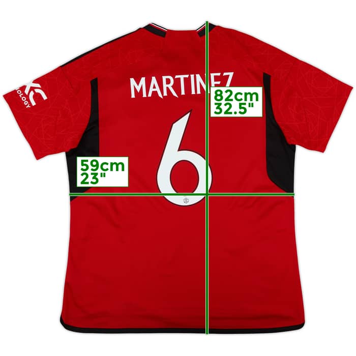 2023-24 Manchester United Home Shirt Martinez #6 - 9/10 - (XL)