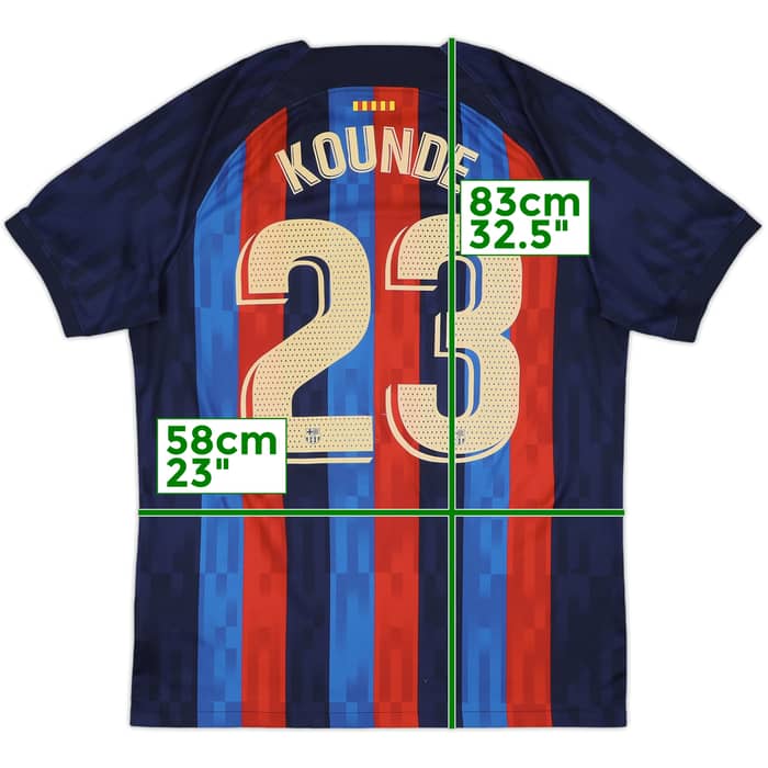 2022-23 Barcelona Home Shirt Kounde #23 - 7/10 - (L)