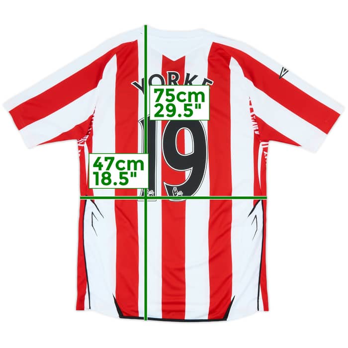 2007-08 Sunderland Home Shirt Yorke #19 - 8/10 - (S)