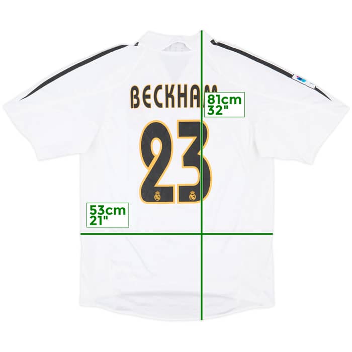 2004-05 Real Madrid Home Shirt Beckham #23 - 7/10 - (M)
