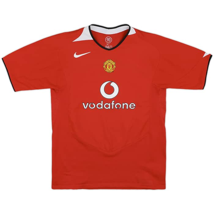 2004-06 Manchester United Home Shirt Saha #9 - 7/10 - (XL.Boys)