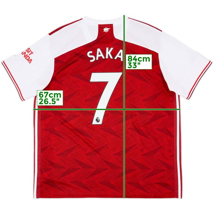 2020-21 Arsenal Home Shirt Saka #7 - 7/10 - (XXL)