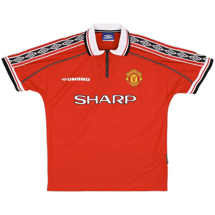 1998-00 Manchester United Home Shirt Beckham #7 - 8/10 - (L)
