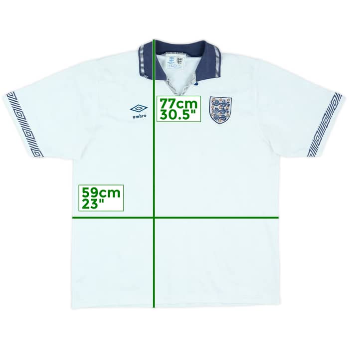 1990-92 England Home Shirt - 7/10 - (XL)