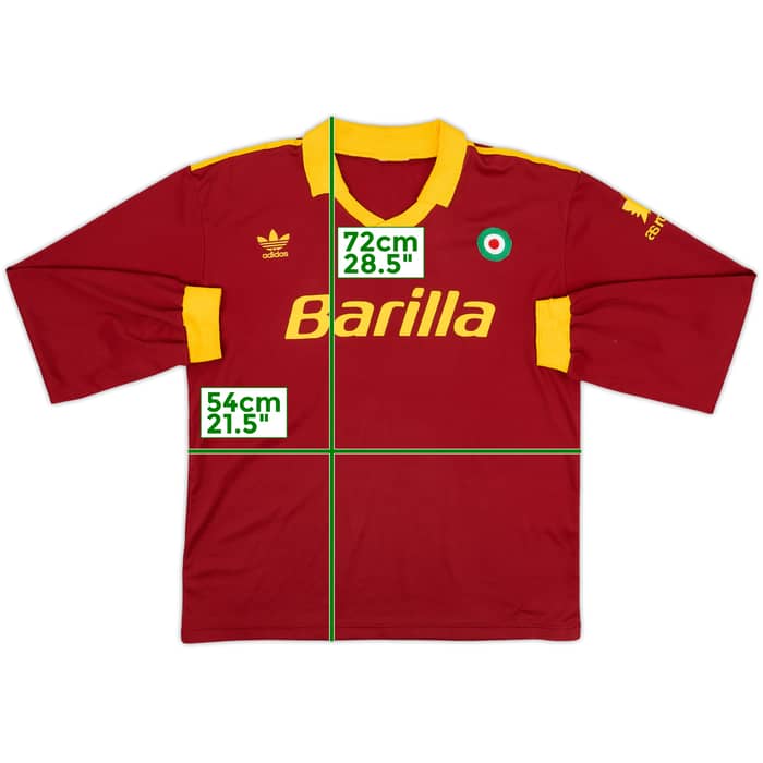 1991-92 Roma Home L/S Shirt - 8/10 - (L)