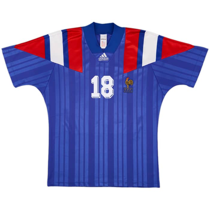 1992-94 France Home Shirt Cantona #18 - 9/10 - (M)