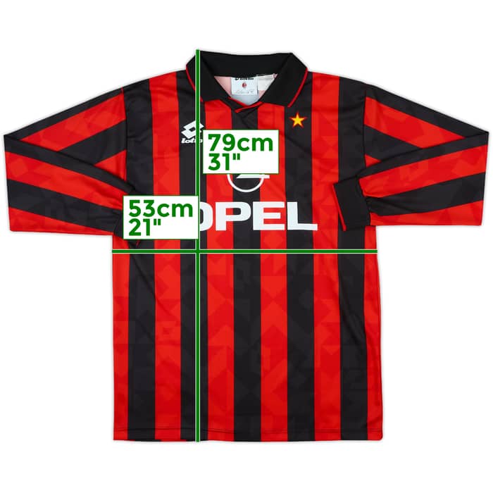 1994-95 AC Milan Home L/S Shirt - 9/10 - (L)