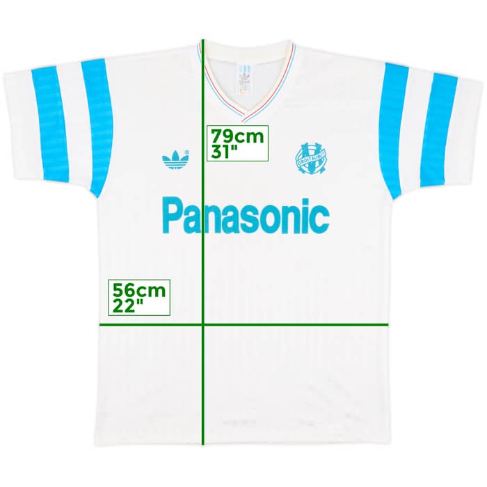 1990-91 Olympique Marseille Home Shirt - 9/10 - (XL)