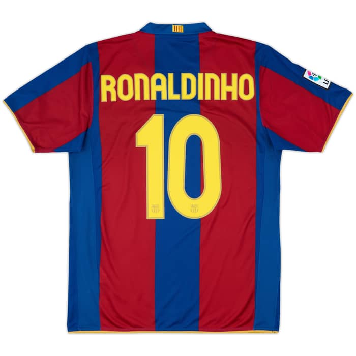 2007-08 Barcelona Home Shirt Ronaldinho #10 - 8/10 - (M)