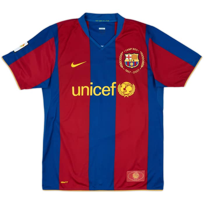 2007-08 Barcelona Home Shirt Ronaldinho #10 - 8/10 - (M)
