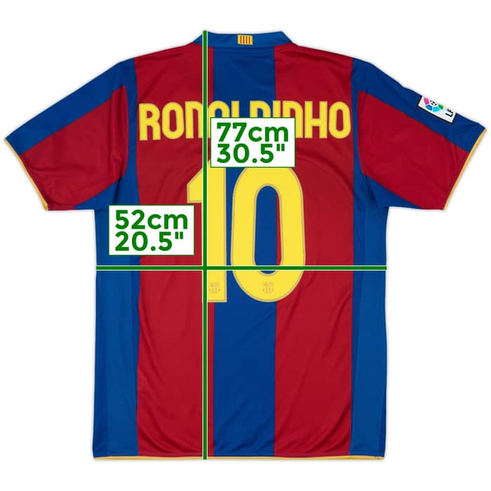2007-08 Barcelona Home Shirt Ronaldinho #10 - 8/10 - (M)