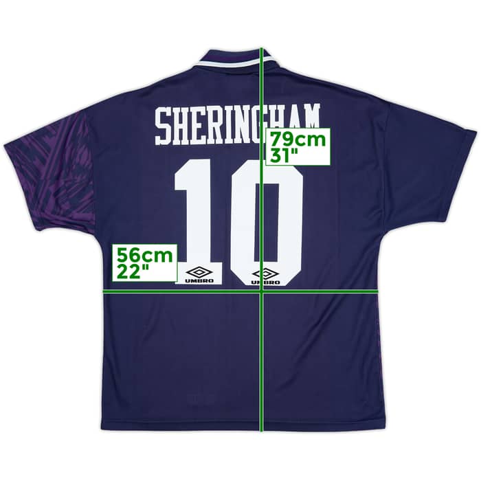 1994-95 Tottenham Away Shirt Sheringham #10 - 9/10 - (L)