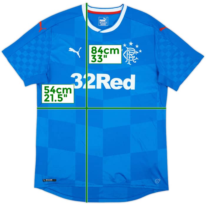 2016-18 Rangers Home Shirt - 8/10 - (XL)
