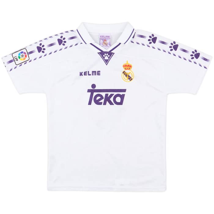 1996-97 Real Madrid Home Shirt Mijatovic #8 - 8/10 - (L.Boys)