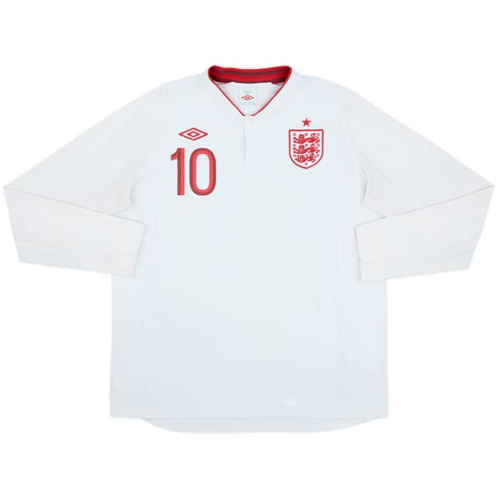 2012-13 England Home L/S Shirt Rooney #10 - 6/10 - (XL)