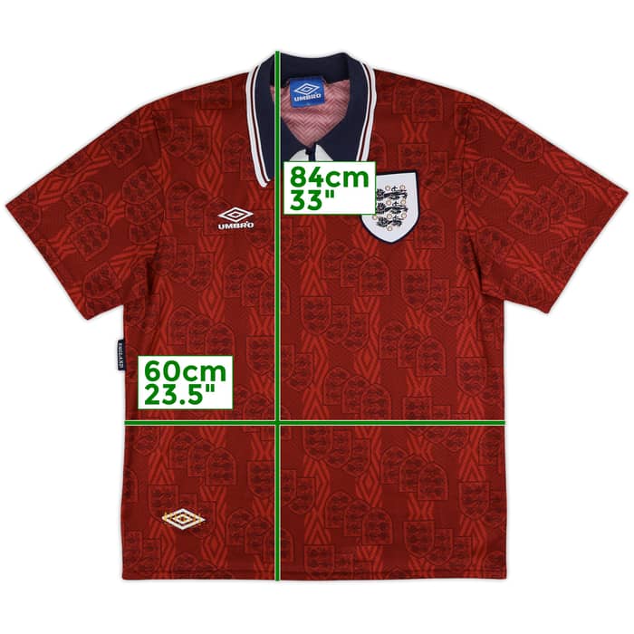 1993-95 England Away Shirt - 8/10 - (XL)