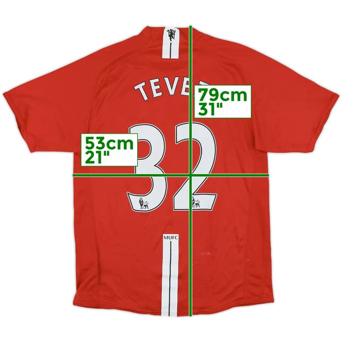 2007-09 Manchester United Home Shirt Tevez #32 - 7/10 - (M)