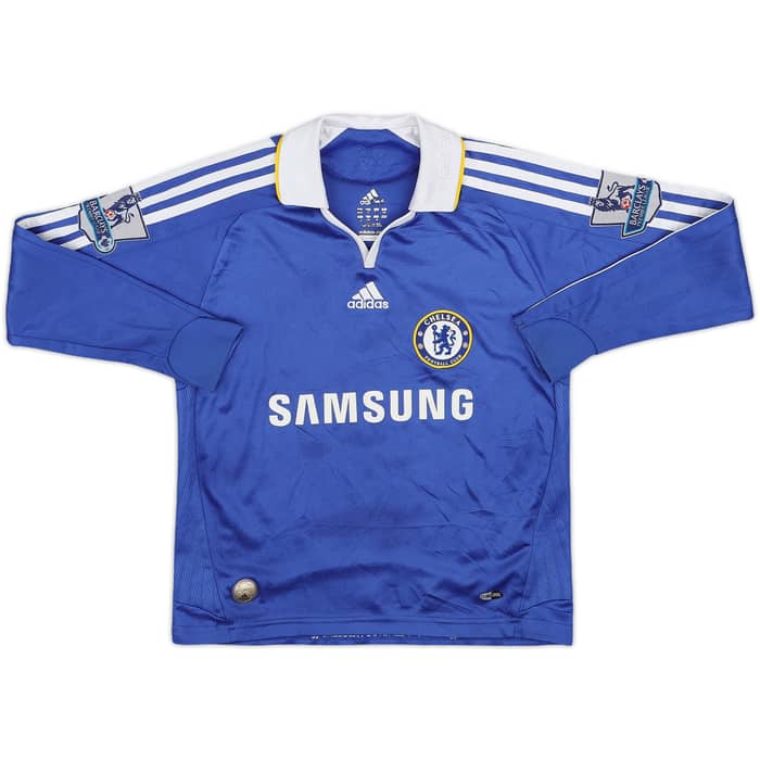 2008-09 Chelsea Home L/S Shirt Deco #20 - 4/10 - (S.Boys)